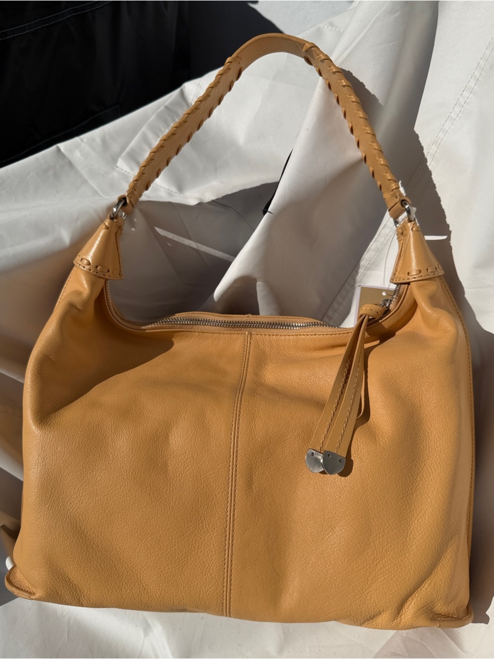 Michael Kors Caramel Tan Leather Shoulder Bag with Braided Handle - Picture 2 of 7